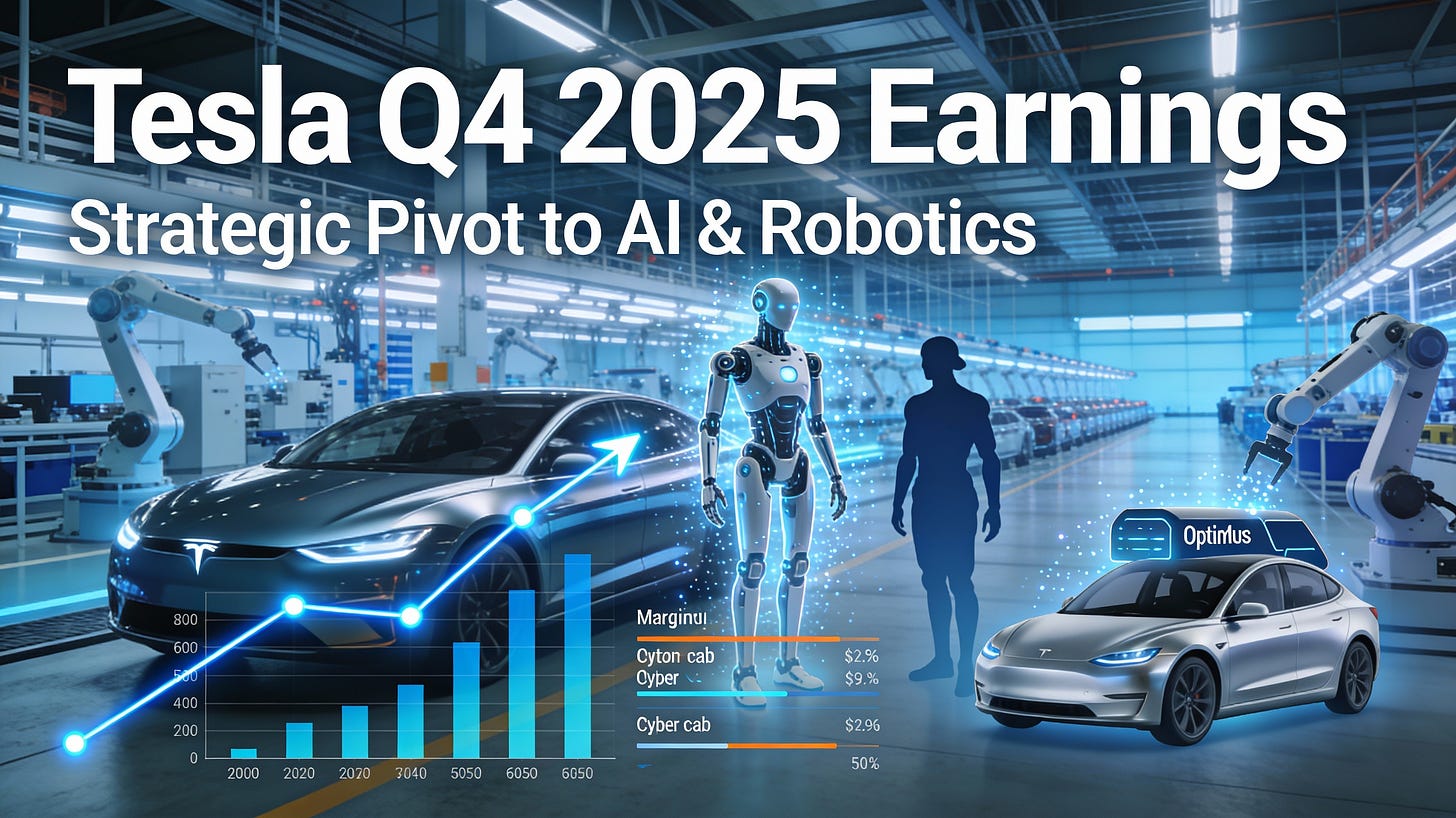 Professional cover image for Tesla Q4 2025 earnings analysis article
