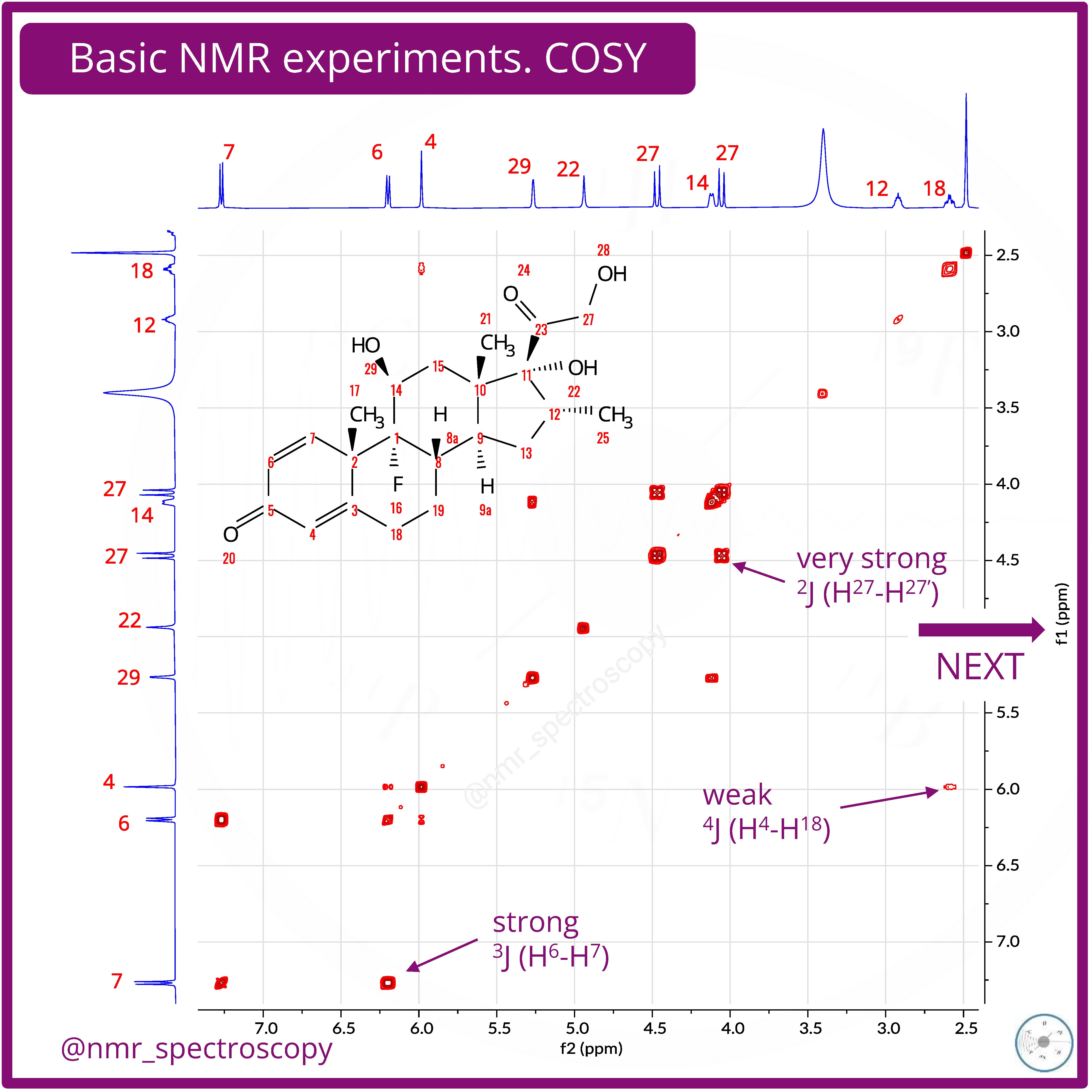 Basic NMR. COSY - by Kozytskyi Andrii - NMR spectroscopy