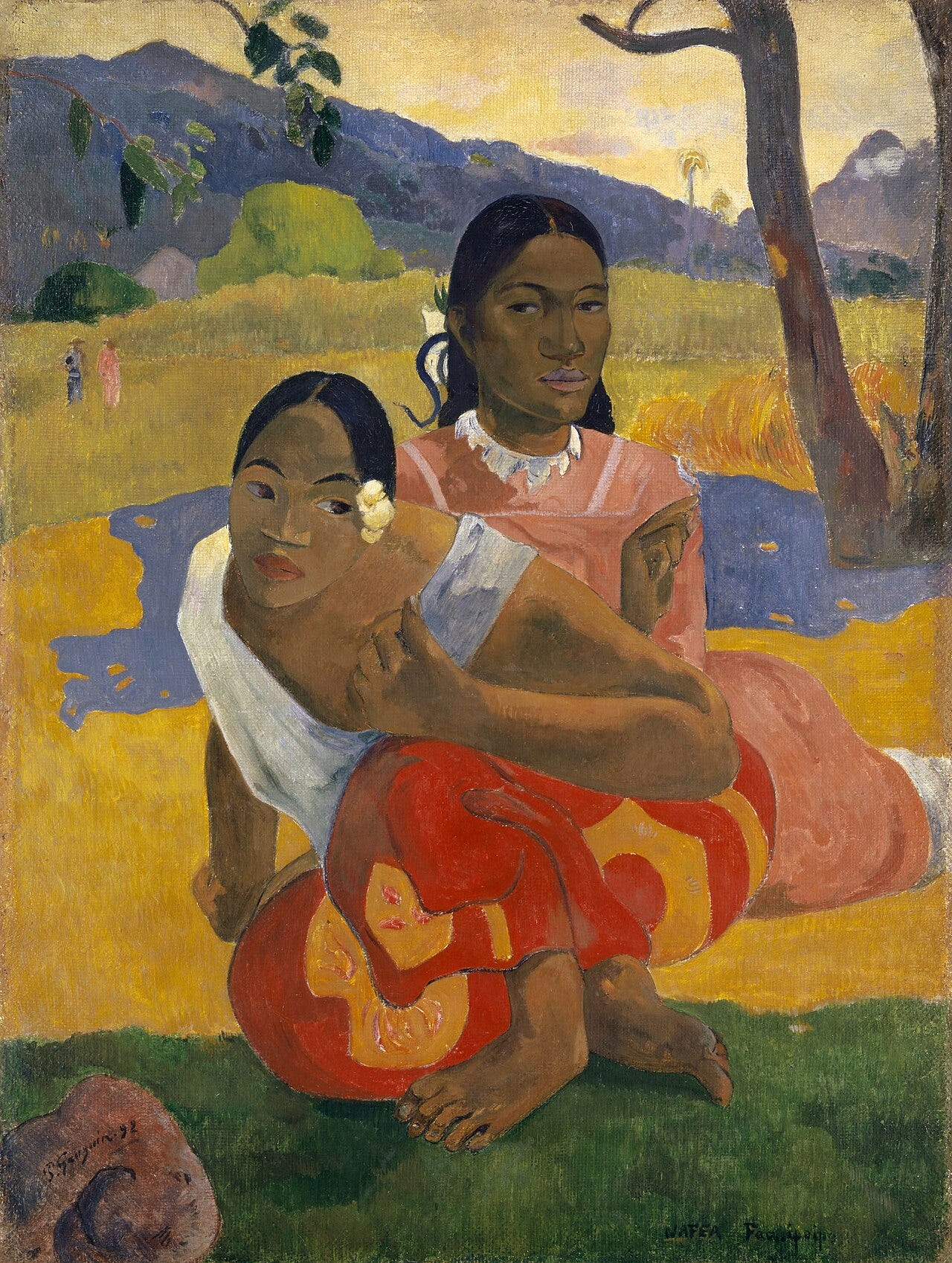 Gauguin's When Will You Marry, two Tahitian women in a bright landscape Gauguin's When Will You Marry, two Tahitian women in a bright landscape