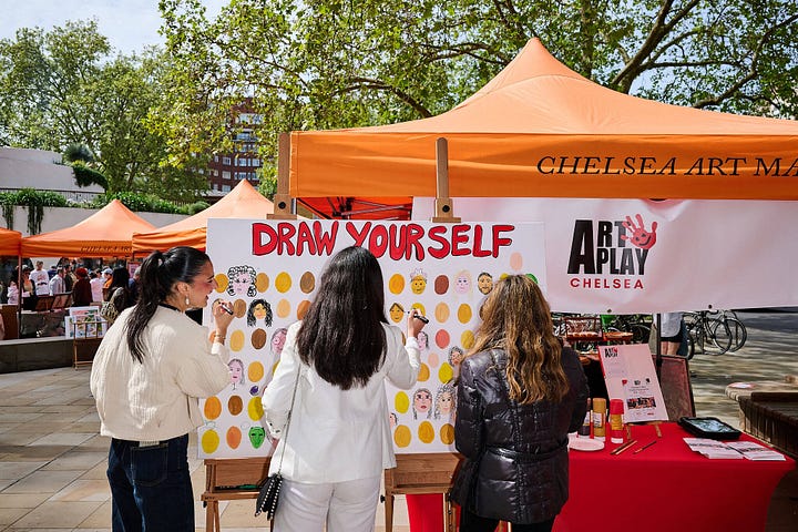A sunny art market on duke of york square in chelsea