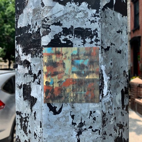 Oil on removable synthetic paper 3 x 3 inches Carroll Gardens, Brooklyn NY 2019 Oil on removable synthetic paper 3 x 3 inches Carroll Gardens, Brooklyn NY 2019