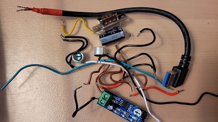 Photos of deconstructed build and basic parts for a new build