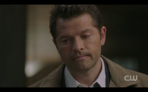 15.15 Castiel looking down at jack begging to wear matching suits SPN 15.15 Castiel looking down at jack begging to wear matching suits SPN