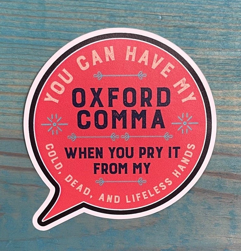 Oxford Comma Sticker - Etsy Oxford Comma Sticker - Etsy