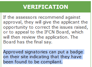 International Fact-Checking Network verification process
