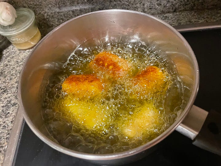 Control de la temperatura del aceite para feir las croquetas