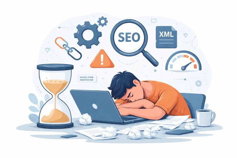 Illustration de la perte de temps du SEO technique
