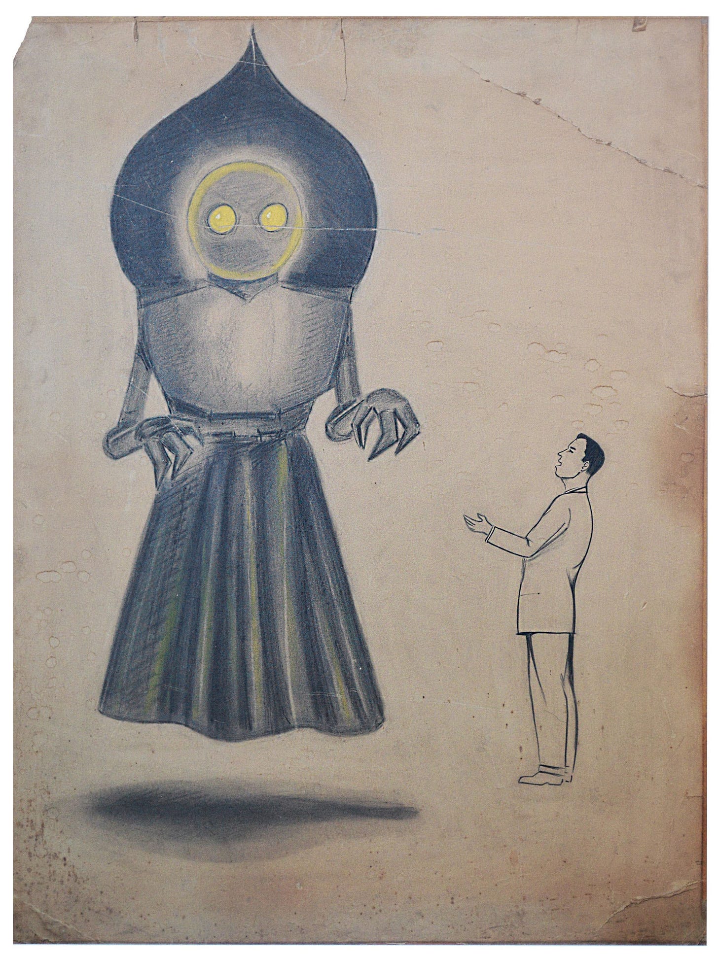 Original drawing of the Flatwoods Monster Original drawing of the Flatwoods Monster