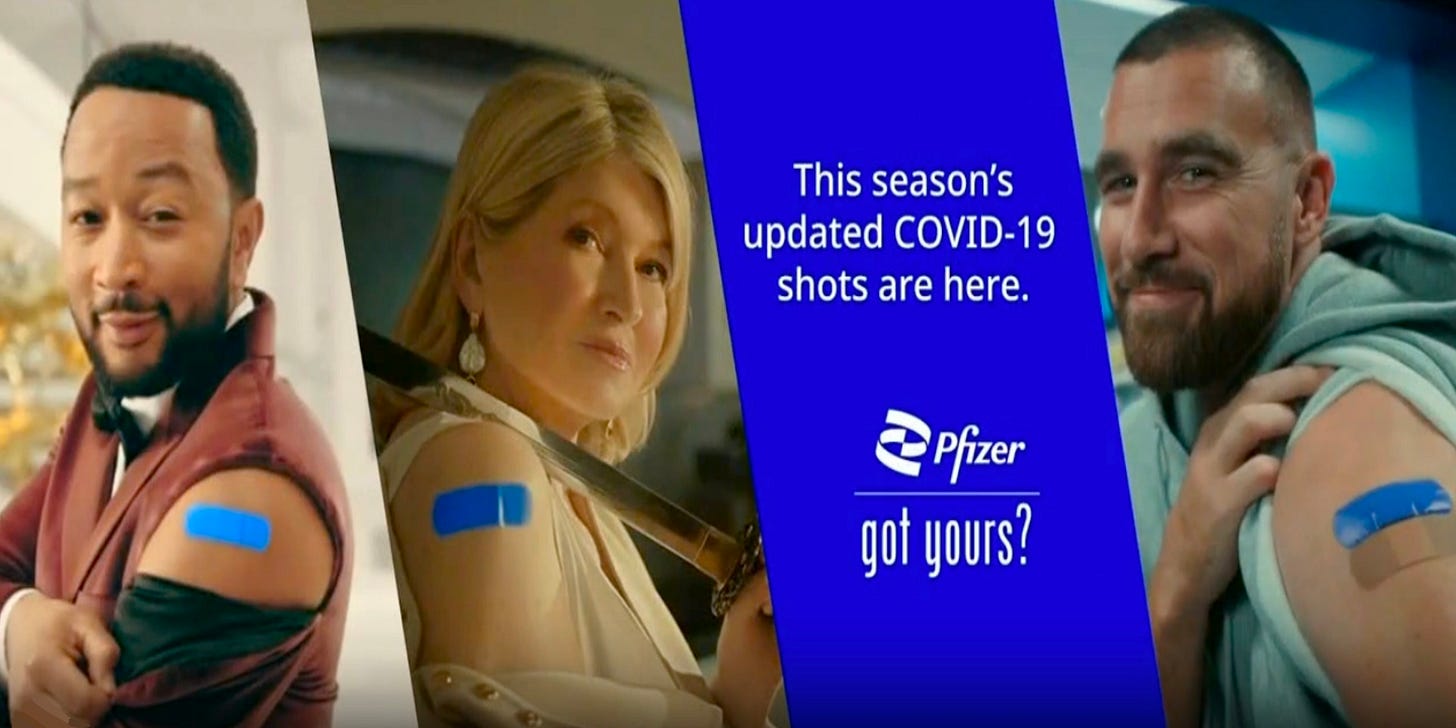 Pfizer gathers Covid campaign 'icons' Martha Stewart, John Legend, Travis  Kelce and more for latest booster push