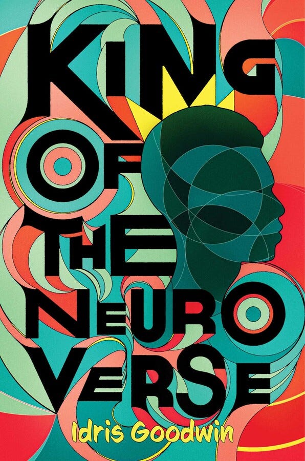 Abstract book cover design shows the head of a Black American boy wearing a crown