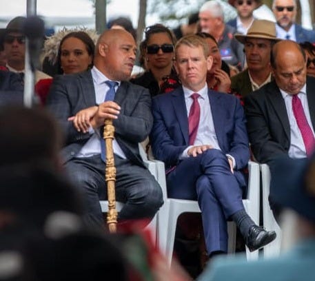 Labour leader Chris Hipkins at Waitangi.