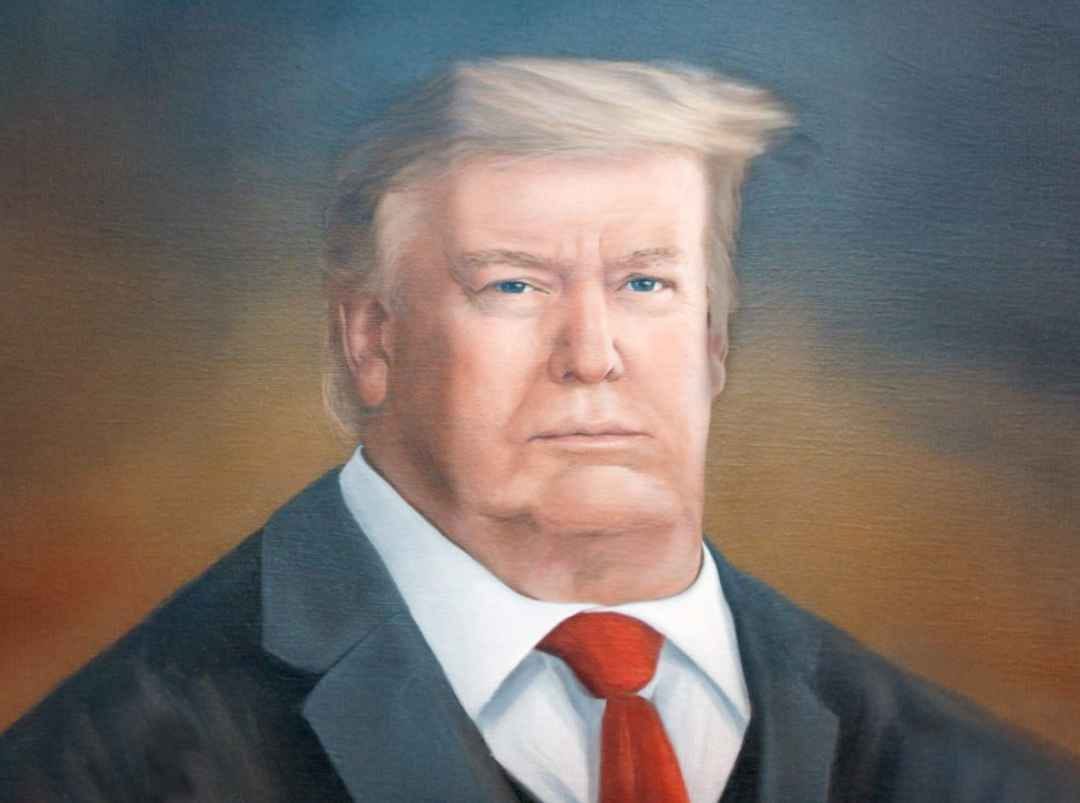 Sarah A. Boardman's portrait of president Donald Trump modified to meet his needs