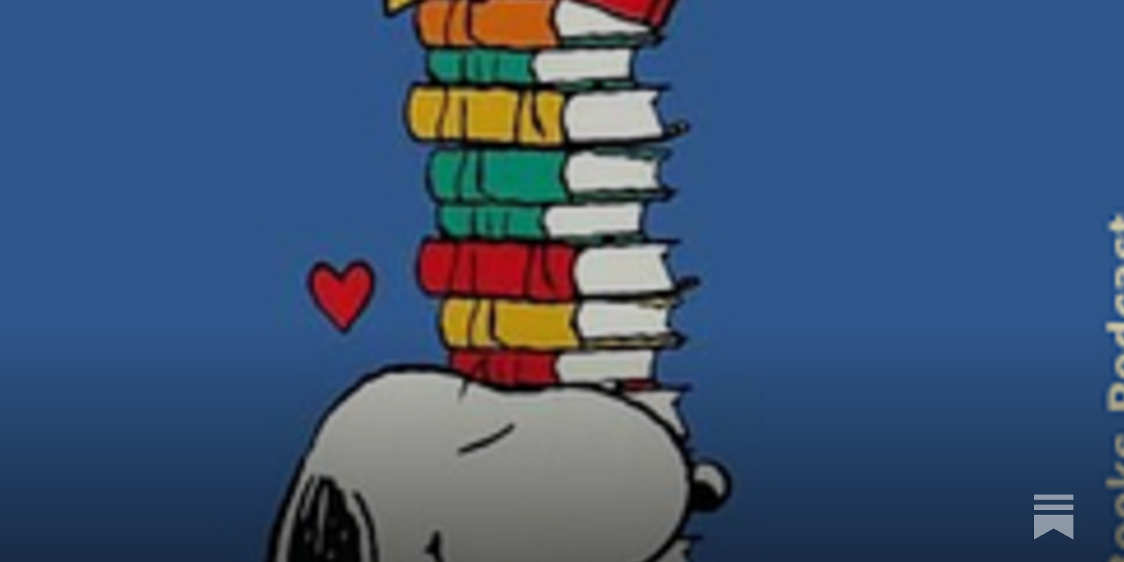One Thing I Love About Books: Snoopy Loves Books!, image size:1600x800