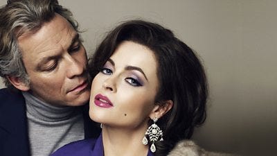 Dominic West and Helena Bonham Carter in character as Burton and Taylor