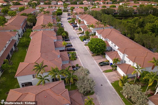 The Tampa area is simply not as high in demand as areas in Southern Florida because it's colder (Pictured: a Florida neighborhood)