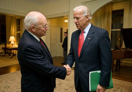 Vice President Dick Cheney bids farewell to Vice President-elect Joe Biden Thursday, November 13, 2008, following their nearly hour-long visit at the Vice President’s Residence at the U.S. Naval Observatory in Washington, D.C. White House photo by David Bohrer