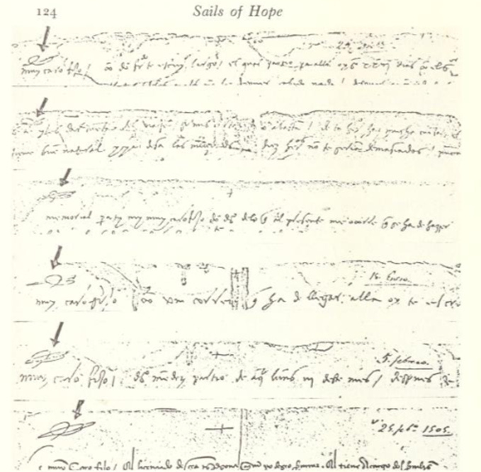 Did Christopher Columbus put a ‘Beth Hei’ on his Letters to his son Diego?