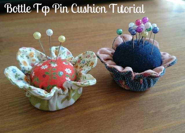 Finished Bottle Top Pin Cushion Finished Bottle Top Pin Cushion