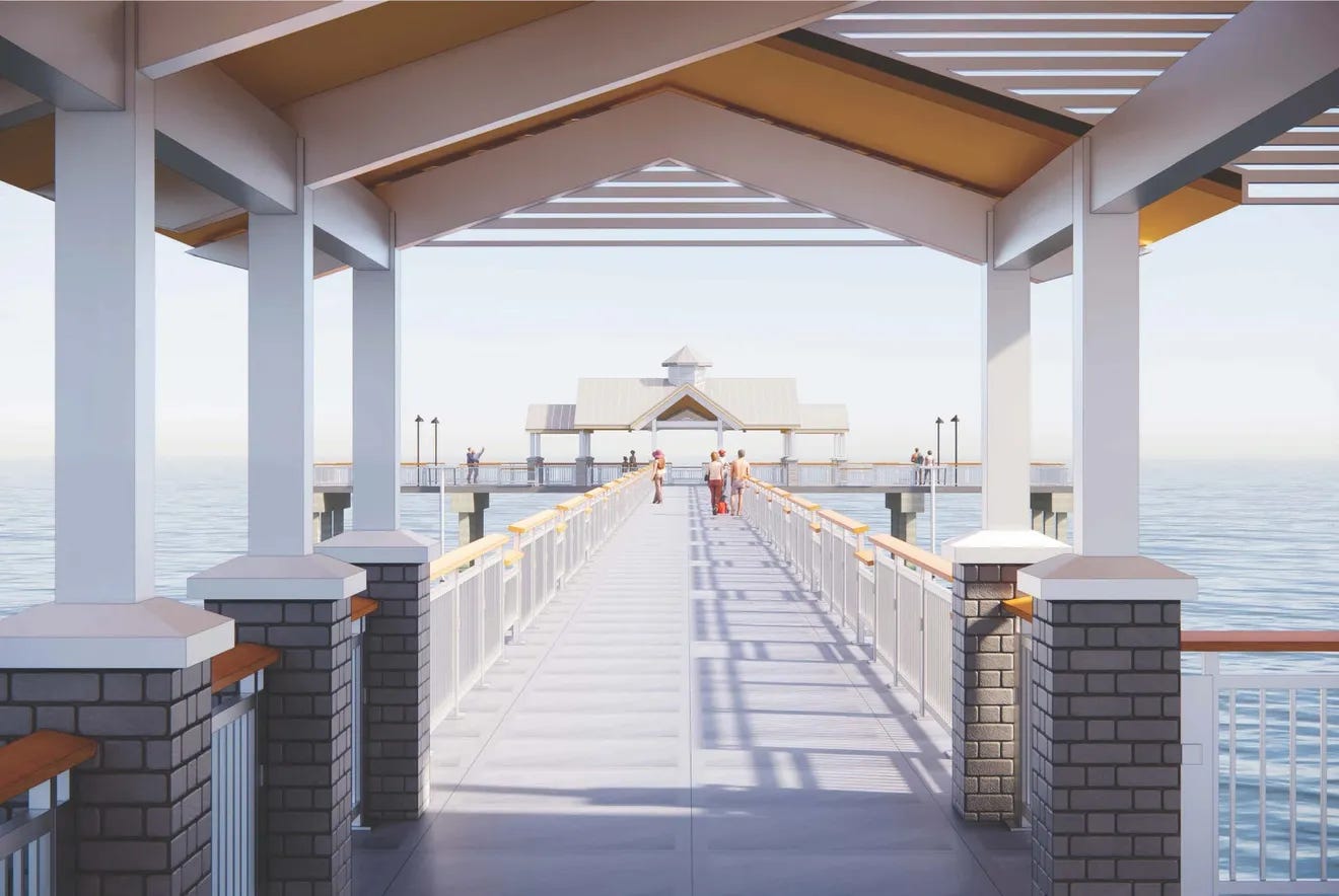 Pier Pressure With Pictures: Fort Myers Beach rebuild reaches 100% design completion. A 1,000-foot, $17.1M landmark will rise by August 2027.
