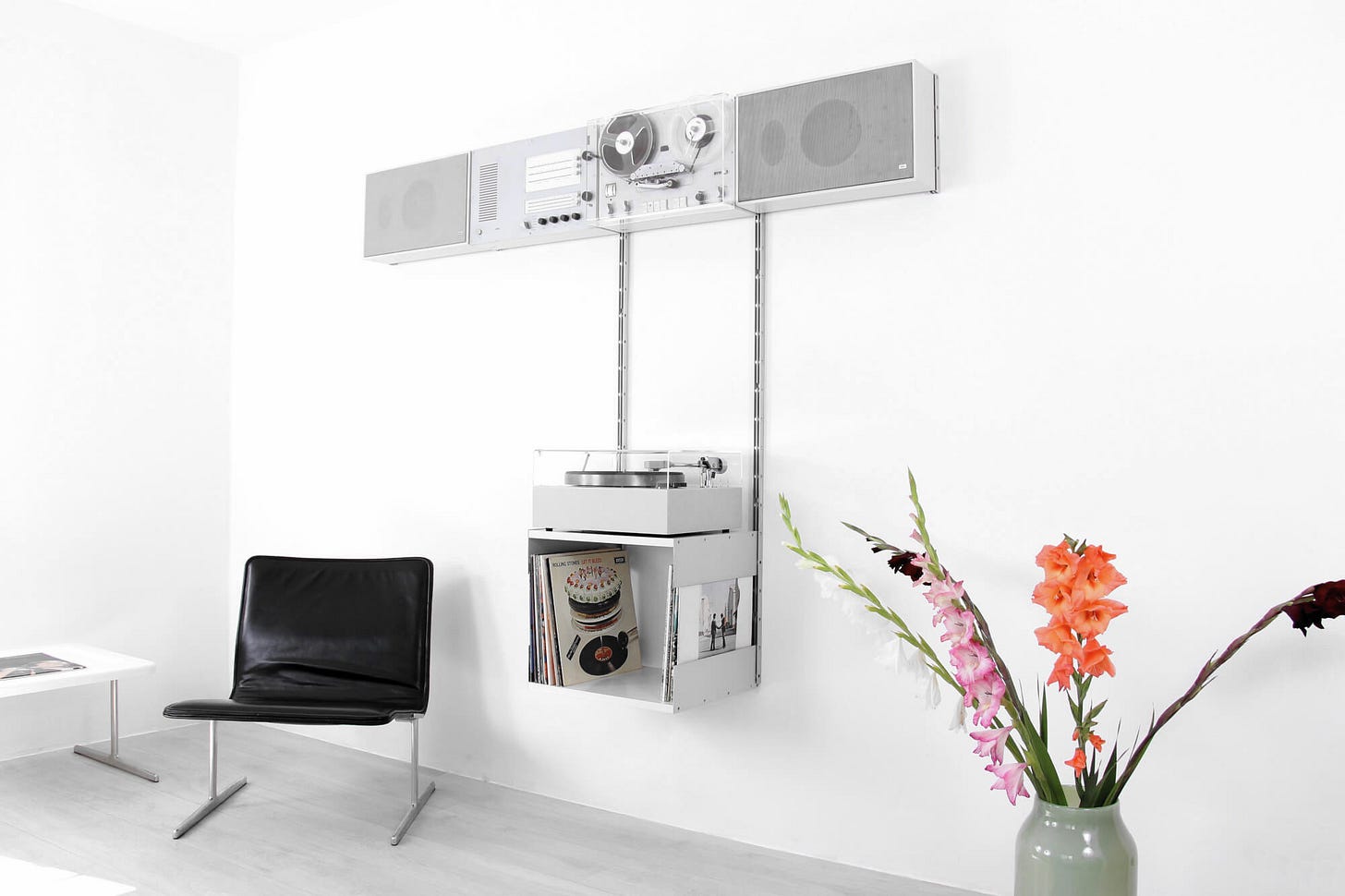 Braun wall mounted audio system designed by Dieter Rams, 1960s