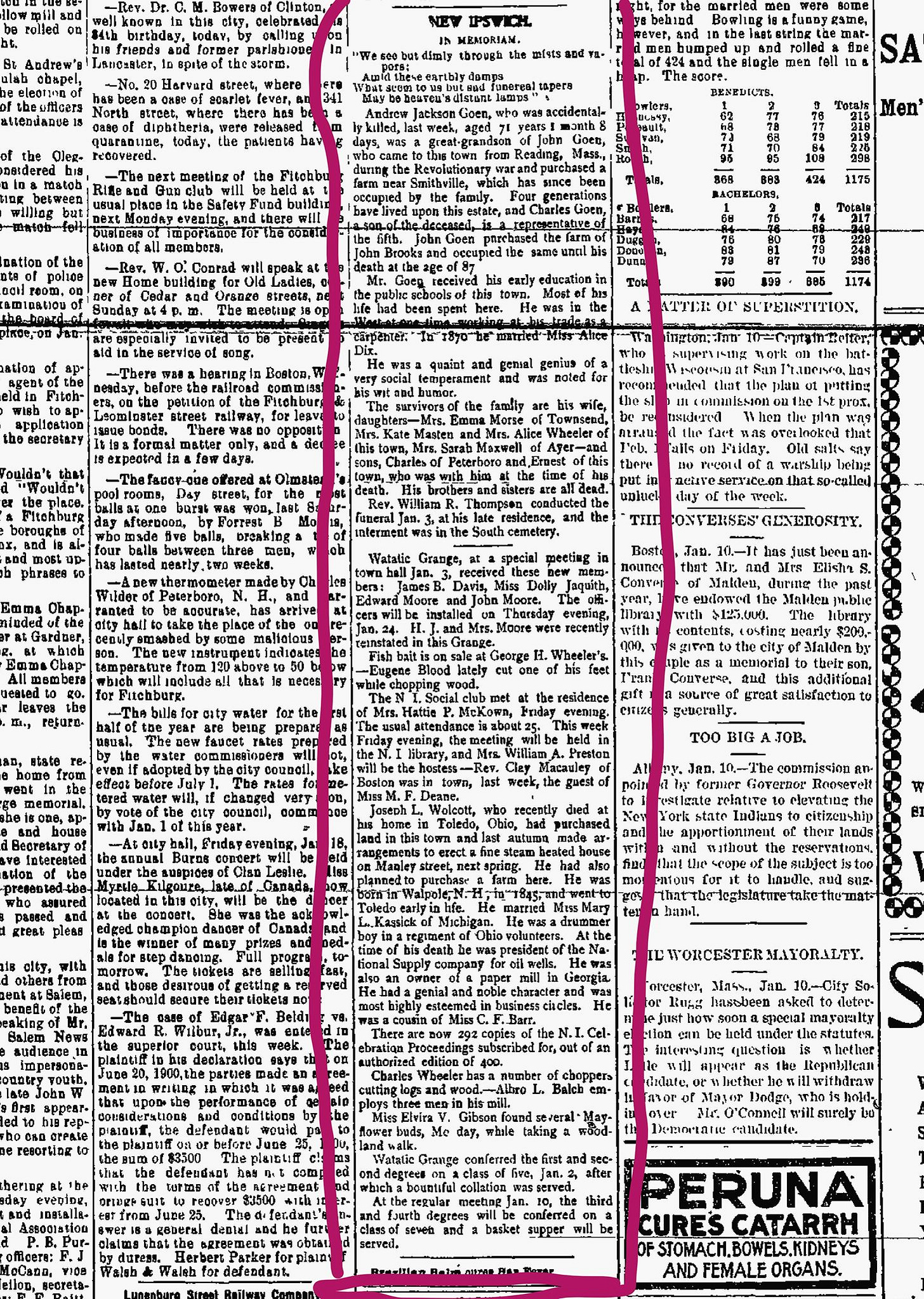 Andrew Jackson Goen Obit