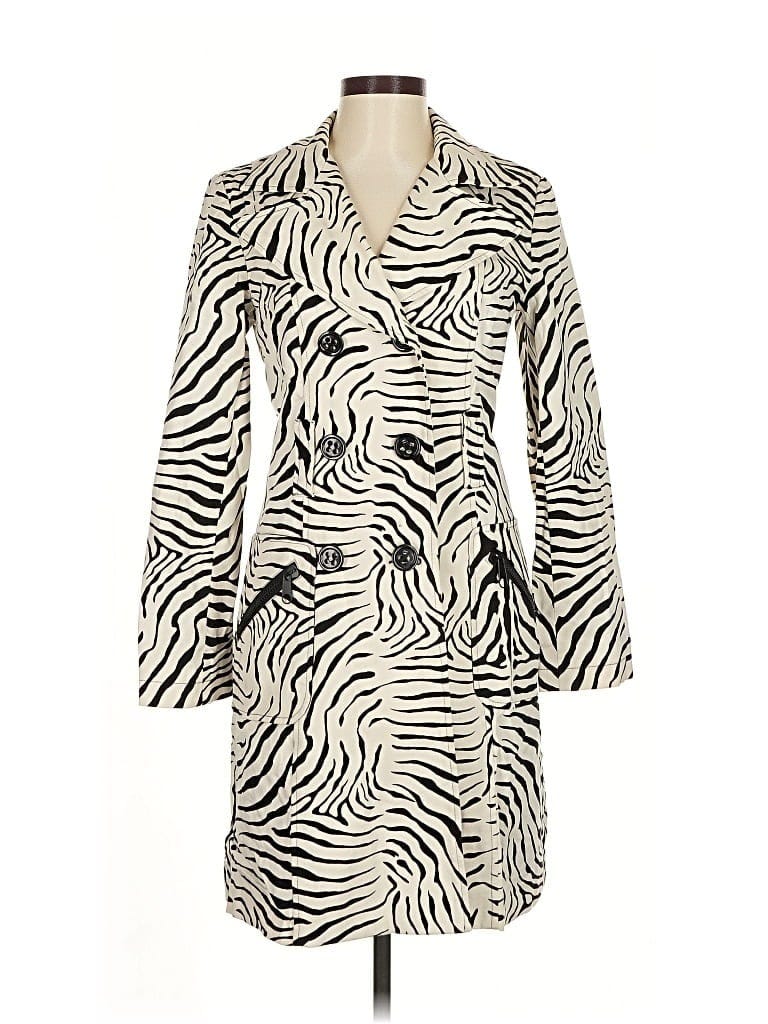 Nanette Lepore Animal Print Ivory Coat Size 6 - photo 1 Nanette Lepore Animal Print Ivory Coat Size 6 - photo 1