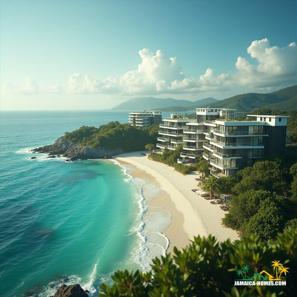 Modern development schemes along Jamaica’s coastlines blend contemporary design with natural beauty, creating luxurious, eco-friendly living spaces. These developments often showcase sleek glass architecture, maximizing natural light and offering breathtaking views of the Caribbean Sea. Unique amenities include ground-level and rooftop swimming pools that allow residents to enjoy panoramic ocean vistas.