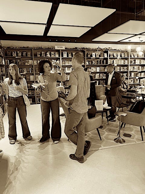 Images from the dinner party at Black Garnet Books