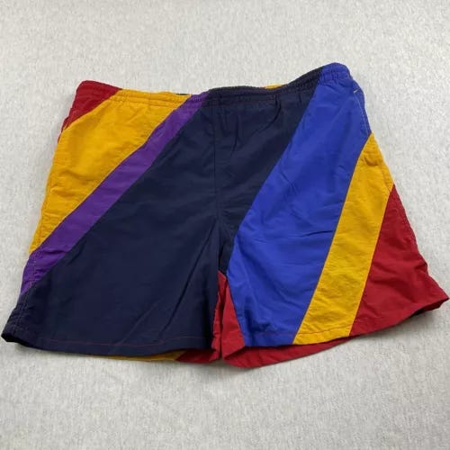 Great Lakes Men’s Swim Trunks Shorts Size: Medium Lined Vintage Multicolor - Picture 1 of 15
