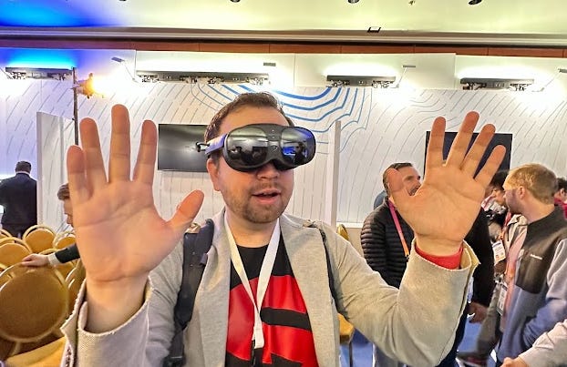 Matt Swider wearing the HTC Vive XR Elite headset Matt Swider wearing the HTC Vive XR Elite headset