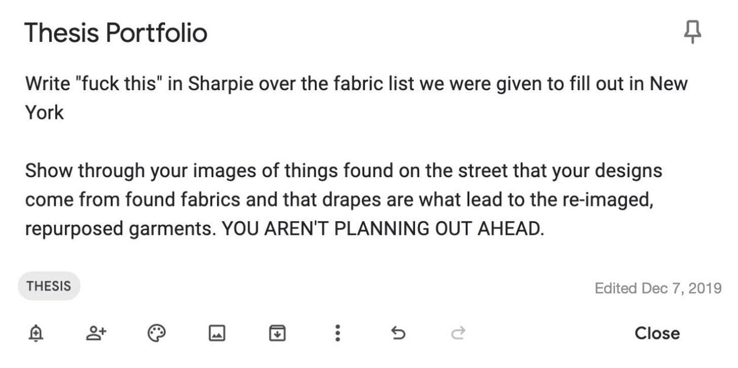 Isabelle Saxton, A note written on my phone, December 7, 2019