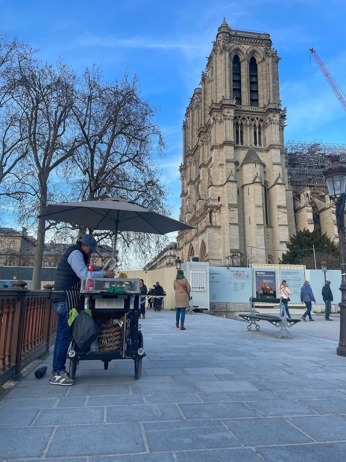 Crepe stand near Notre Dame in Paris