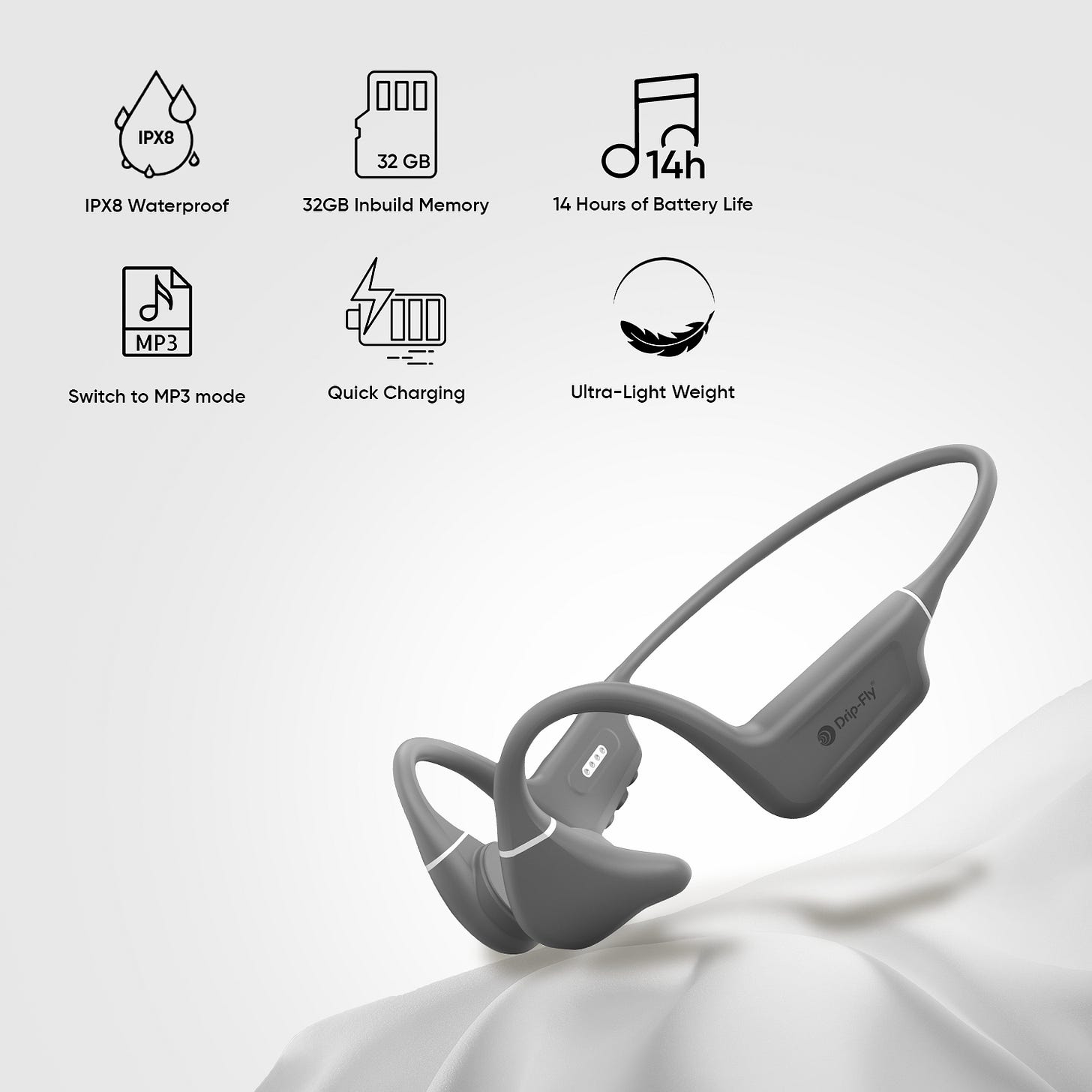 drip-fly oz5 bone conduction sports headphones