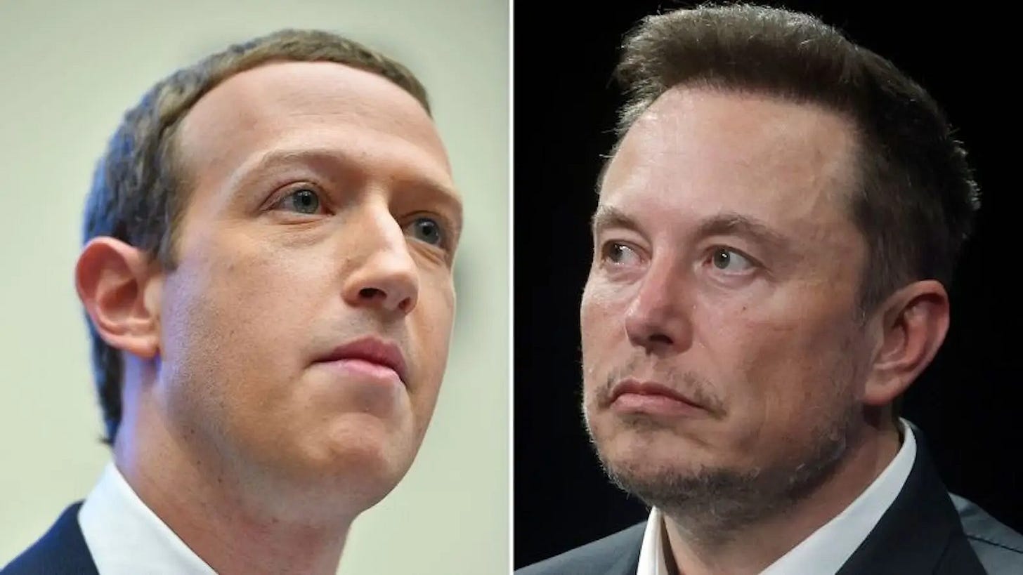 Foto de Elon Musk y Mark Zuckerberg