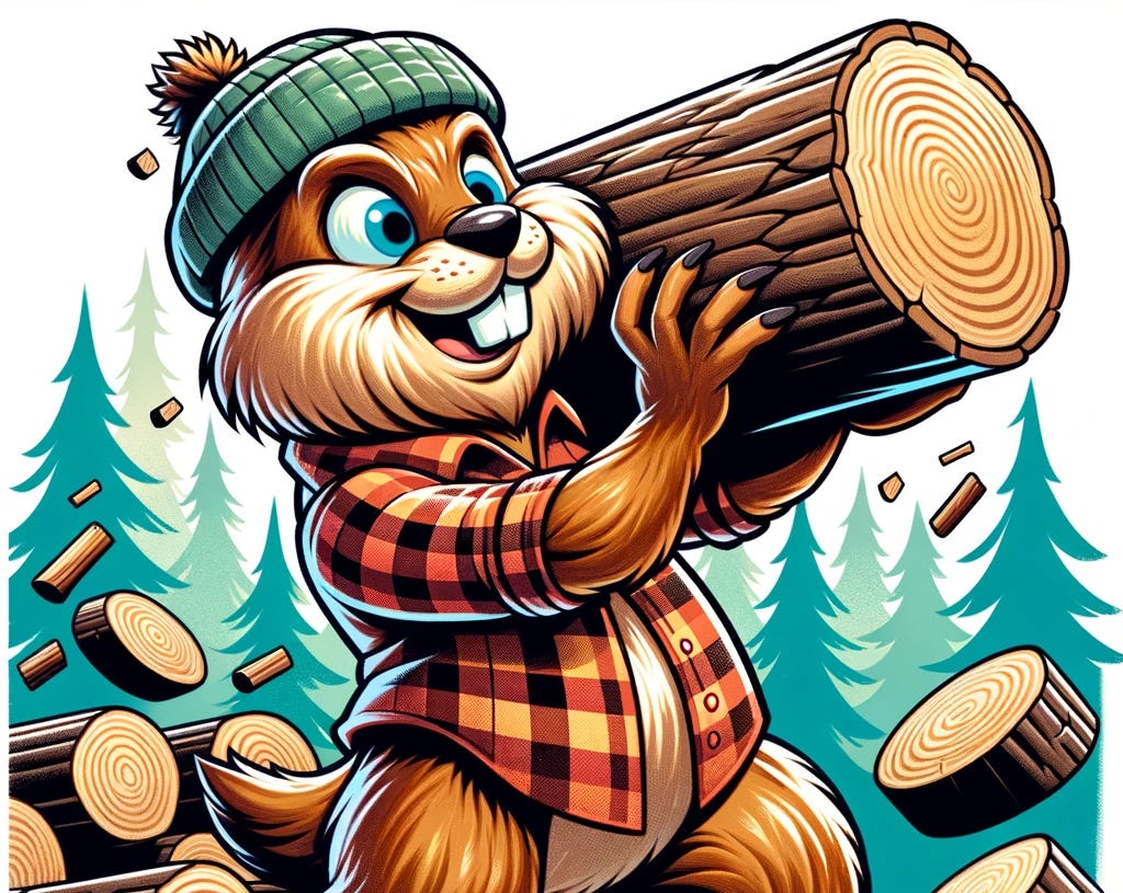 A woodchuck chucking wood!