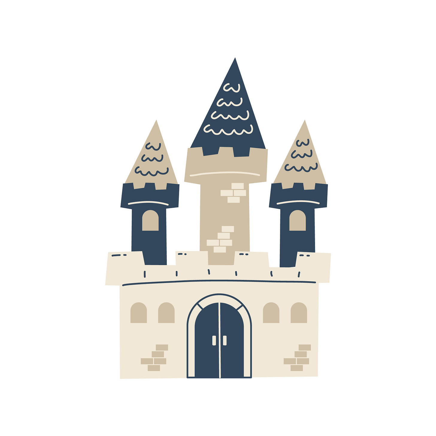 a drawing of a simple castle