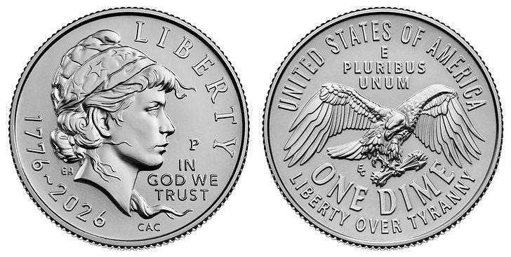 Single-year issue 2026 Emerging Liberty dime (image: US Mint) Single-year issue 2026 Emerging Liberty dime (image: US Mint)