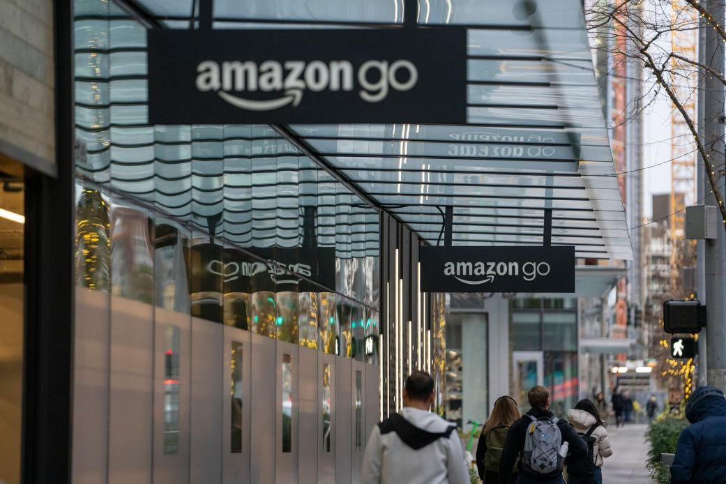 An Amazon Go store at the company's headquarters in Seattle on January 28, 2026. Amazon recently announced that it'll cut 16,000 jobs, part of a greater wave of mass layoffs in the tech industry this past year.