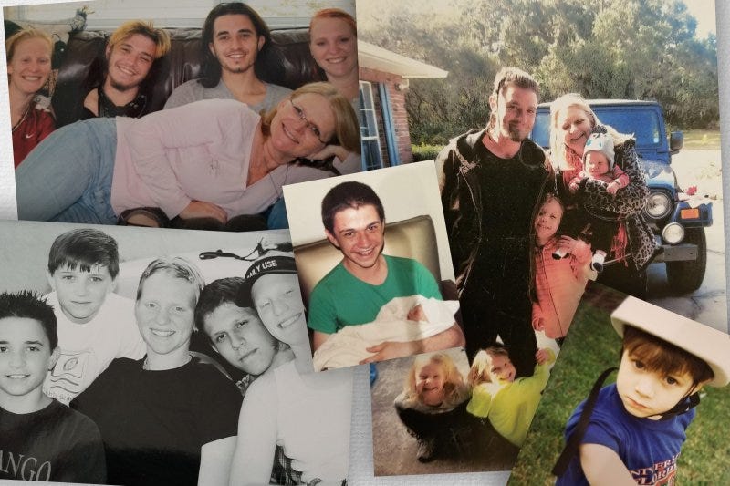 Photos of Robert Mast and his family members.