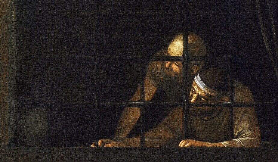 Caravaggio’s The Beheading of Saint John the Baptist, The Two Faces at the Bars Caravaggio’s The Beheading of Saint John the Baptist, The Two Faces at the Bars