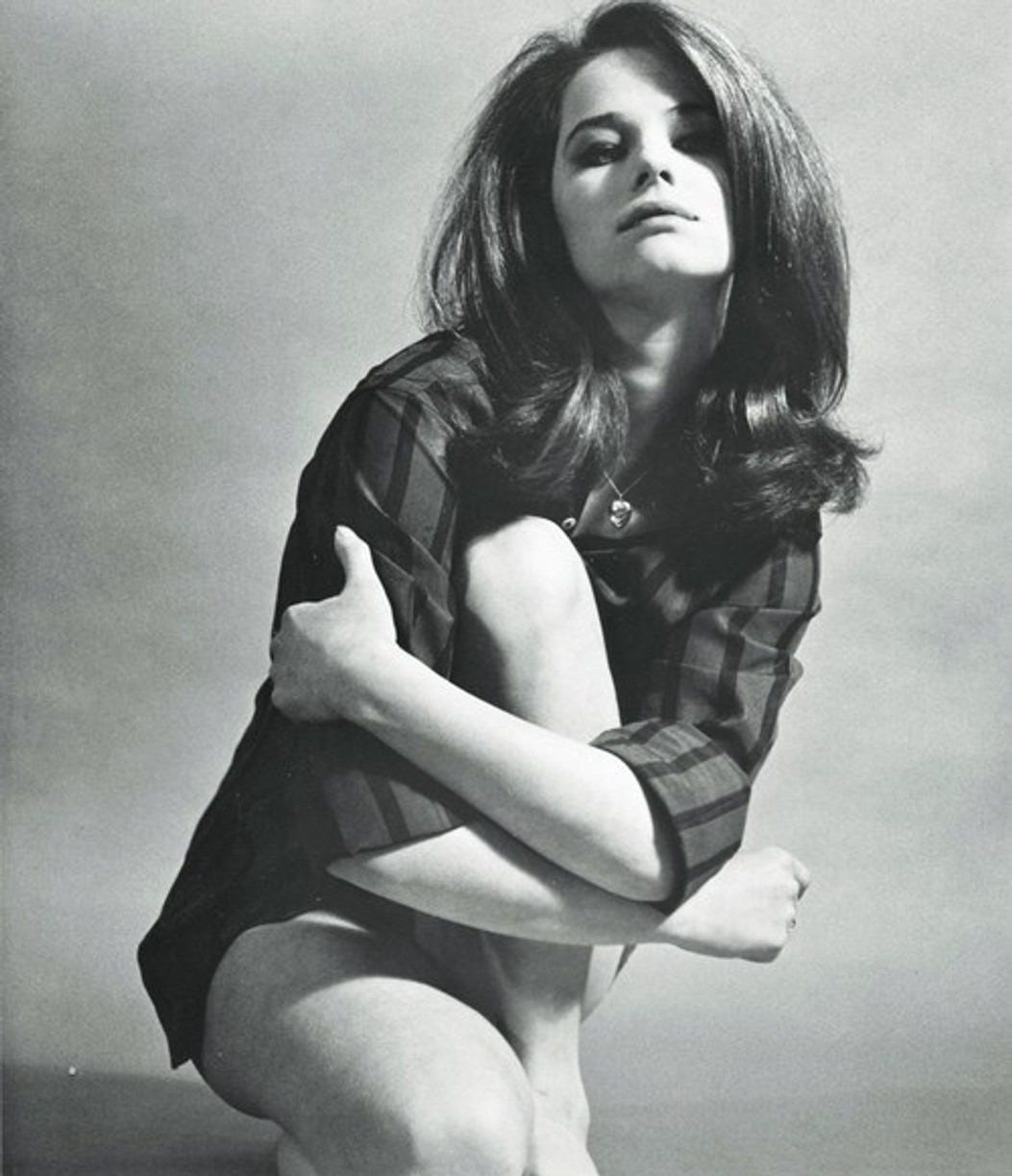 Charlotte Rampling wearing stripes