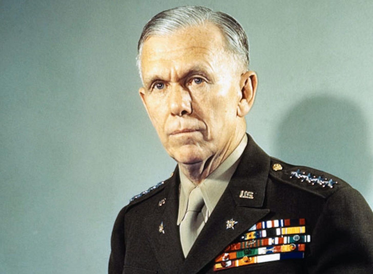 George C. Marshall 马歇尔将军的彩色照片