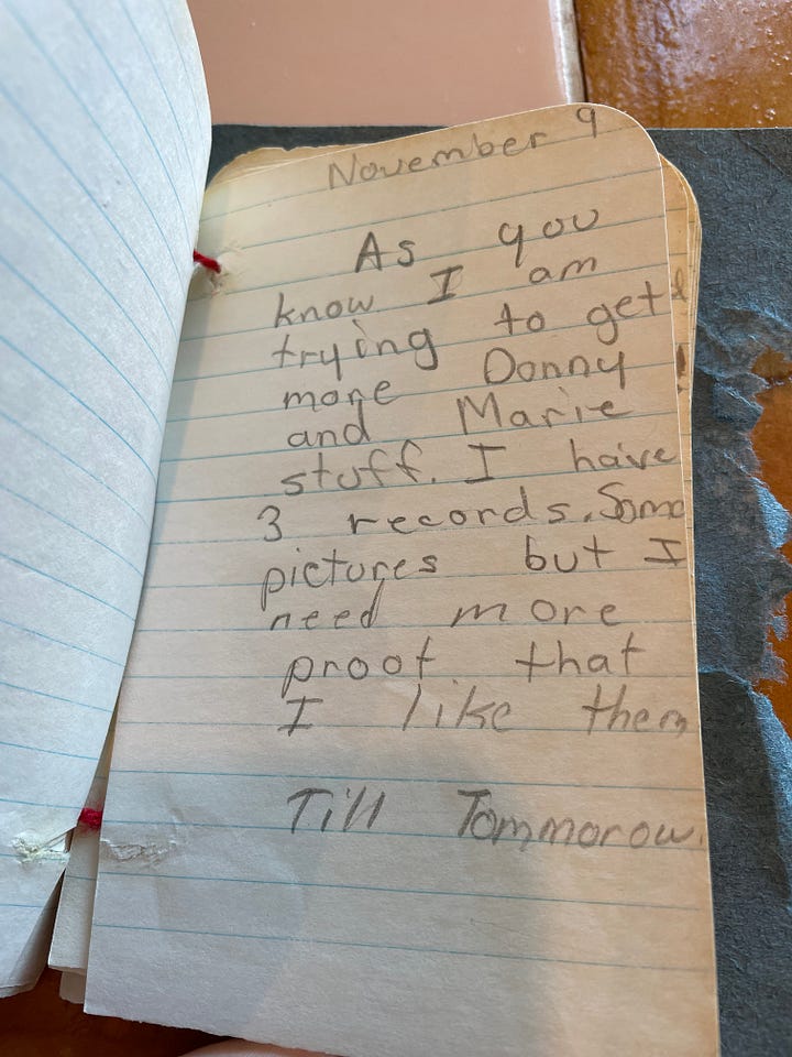 Last written entry. Couldn't be bothered to fill the page or end the sentence.