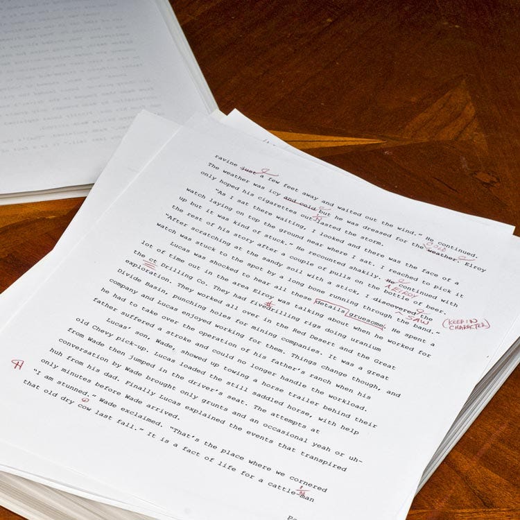 Second draft of a novel - the edits.