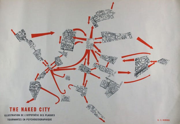 Guy Debord, Drifting / Dérive (1958), Situationists | Walking as Artistic  Practice