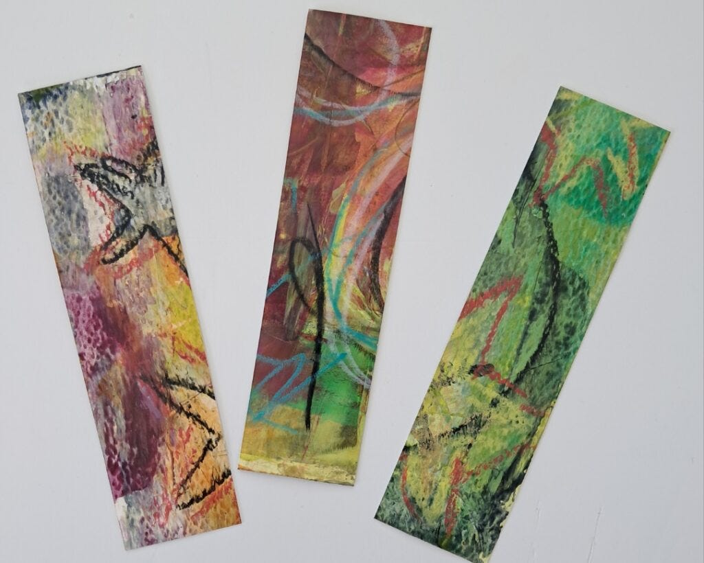 creative process handmade art updates with handmade simple mixed media bookmarks