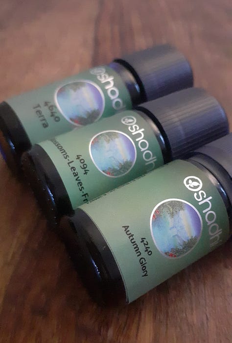 Golden turmeric digestive tea, nervine tincture, autumnal essential oils