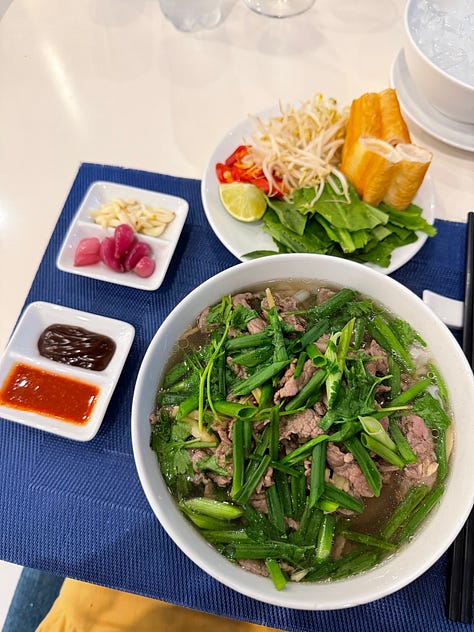 A collage of pho bowls eaten in Vietnam in January 2026.