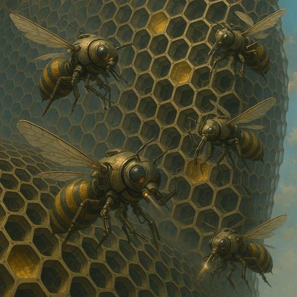 Giant Metal Bees: - by Dana F Harbaugh