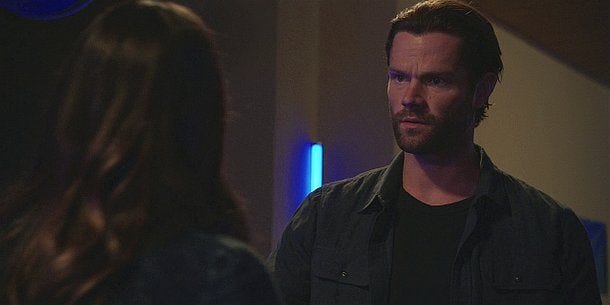 Jared Padalecki reacts to safe word Dolly being used on him in Walker. Jared Padalecki reacts to safe word Dolly being used on him in Walker.